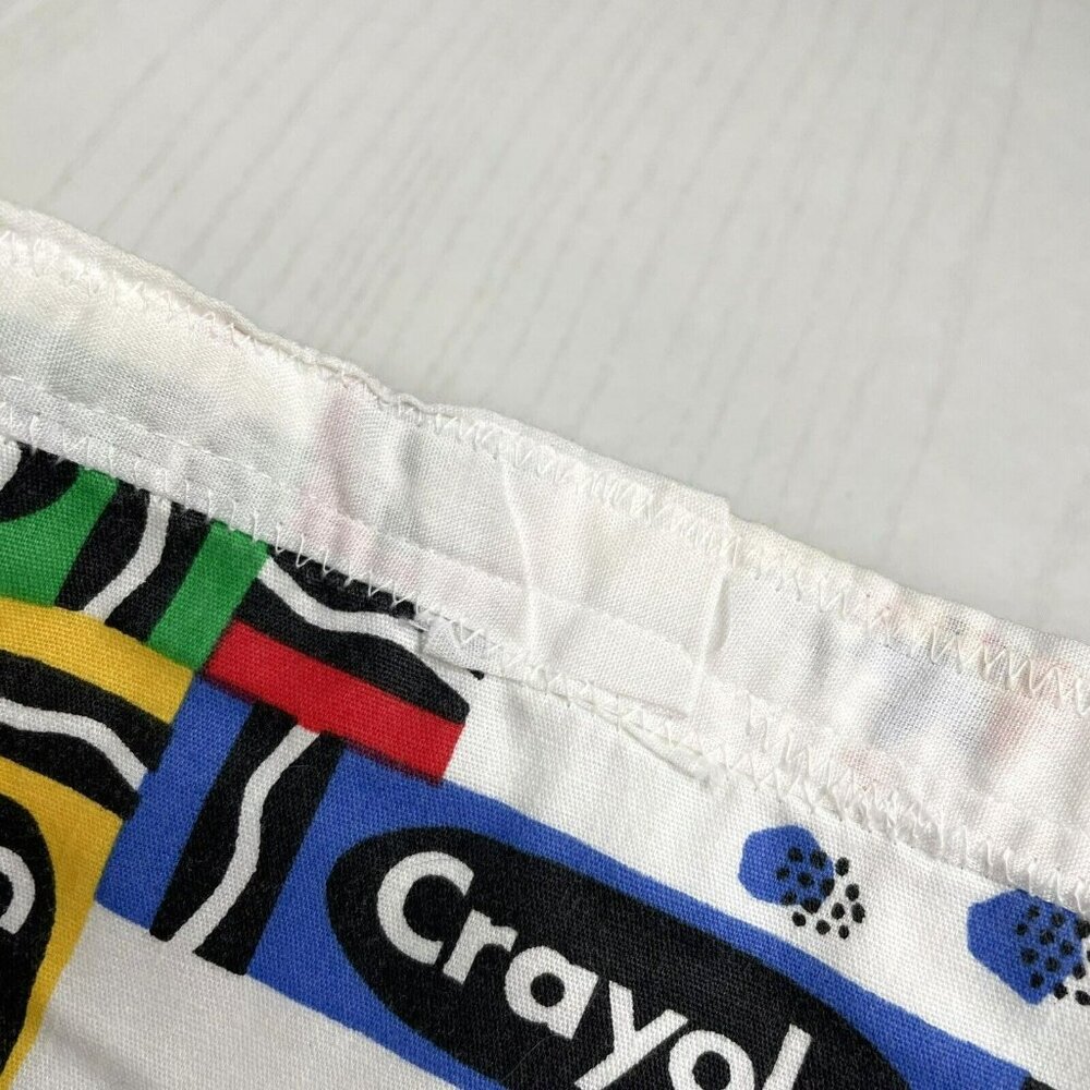 Vintage Handmade Crayola Crayons Blanket Bed Throw Primary Colorful 54" x  44" - Picture 7 of 11